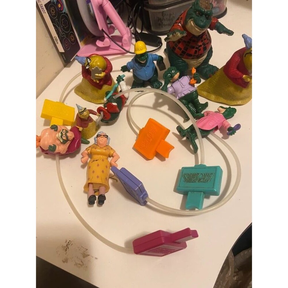 Lot of Jim Henson Dinosaur Toys Including Dino Motion Mcdonalds toys
